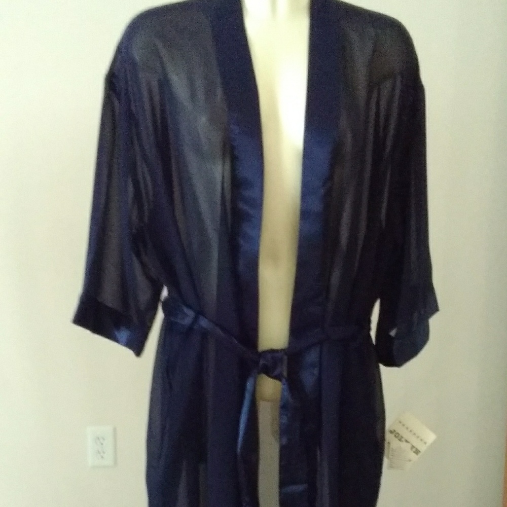 ONLY ONE!  Jolynn NAVY BLUE mid-length robe